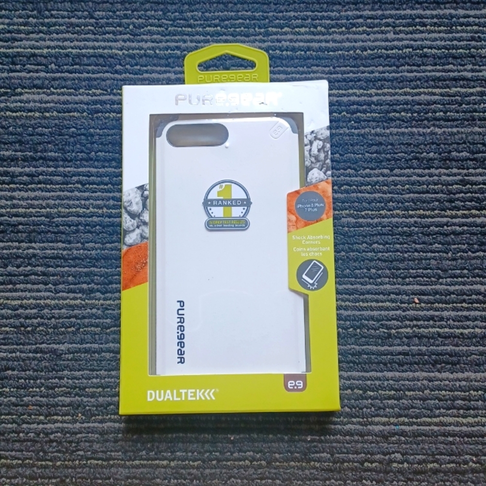PureGear white Dualtek Extreme Rugged Case Cover for iPhone 8 Plus, 7 Plus